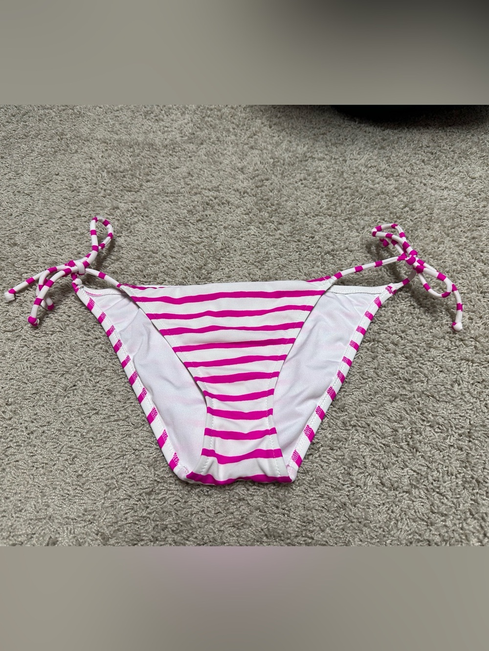 Victoria’s Secret Pink + White striped bikini Bottom